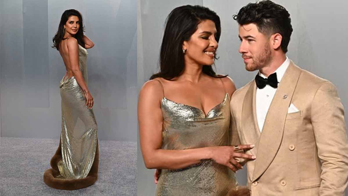 Priyanka Chopra oscars after party metallic dress